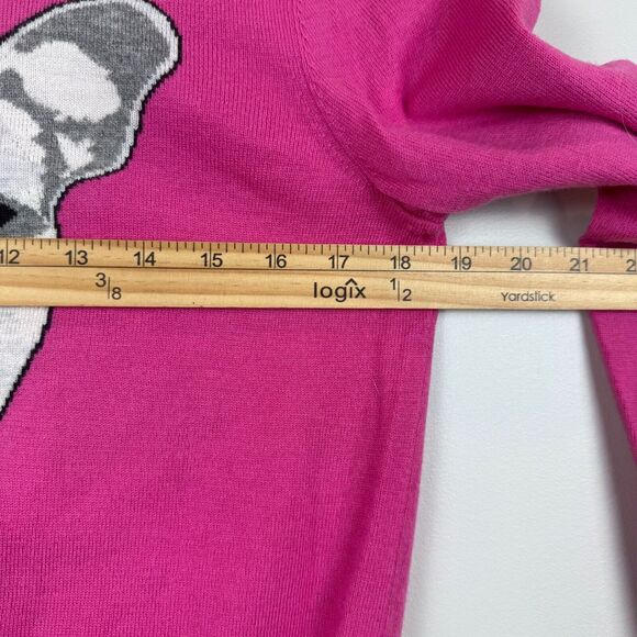 Gap Sweater Women's Small‎ Pink Frenchie Bulldog Merino Wool Blend Cozy Preppy - Picture 6 of 7